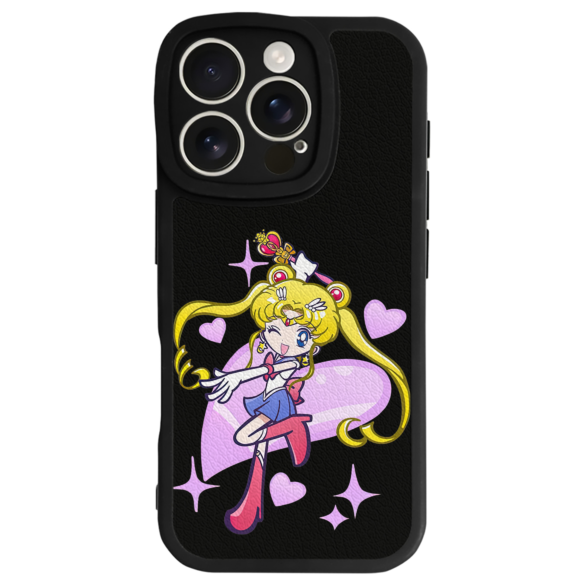 （画像用） 美少女戦士セーラームーン 月野 うさぎ つきの うさぎ Sailor Moon Tsukino Usagi 【iPhone 16シリーズ対応】シリコンスマホケース（レザー調） 材質：シリコン